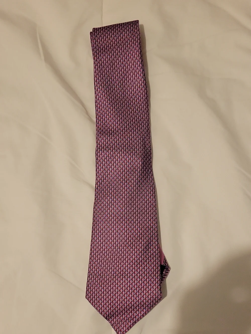 Ermenegildo Zegna Pink and Purple Micro-Pattern Silk Tie